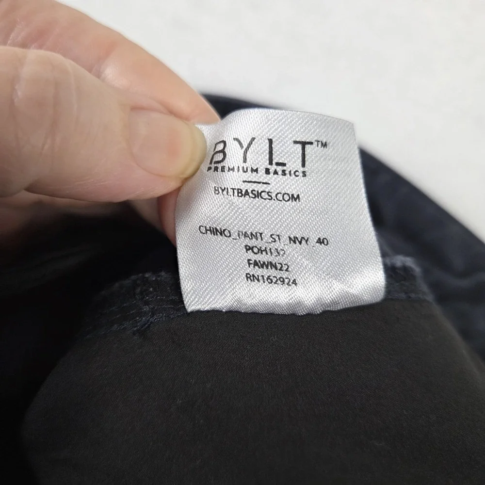 BYLT Stretch Cotton Chino Pant Lot (2) Men's Sz 40x30 Beige Blue Stretch Comfort
